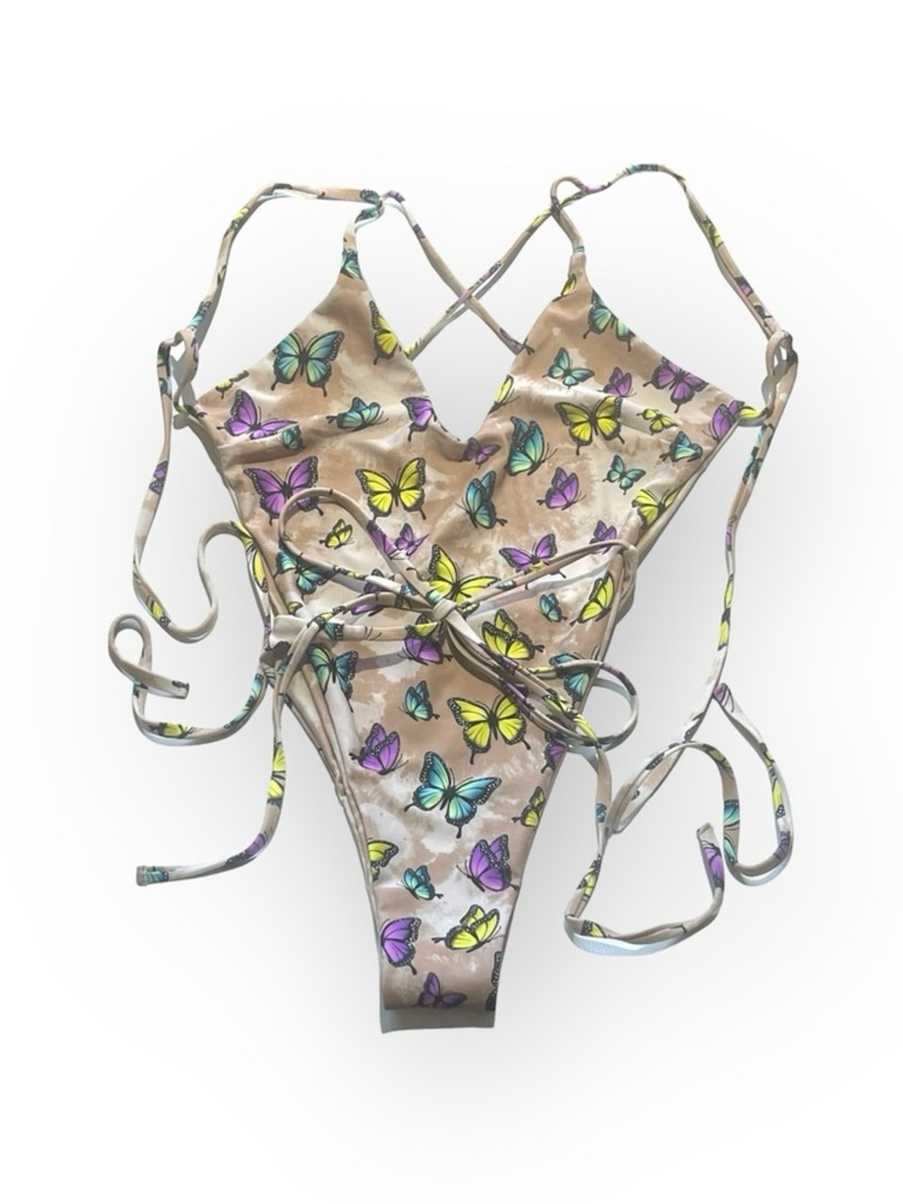 new Moana Bikini🝮 Reversible Bring It Brittany Butterfly Wrap Swimsuit 🝮 Small - Picture 6 of 16
